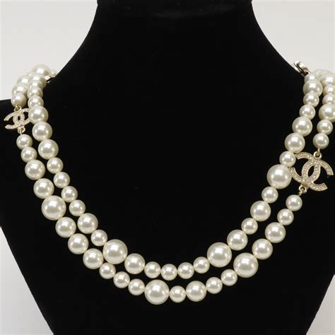 chanel diamond pendant necklace|chanel pearl long strand necklaces.